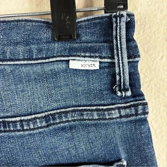 Mother The Stash Swooner Ankle Fray Chick Flick Blue Jeans Stretch Size 27 - Picture 6 of 16
